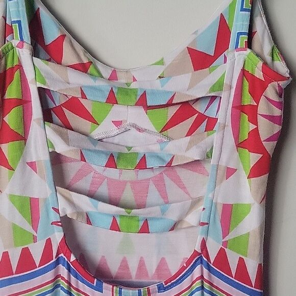 NEW Mara Hoffman Bodycon Maxi Dress Long Stripe Back Column Shakti Print White - Picture 7 of 10